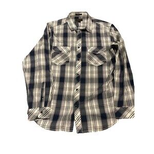 Vintage Helix Y2K Plaid Button Down Shirt Contrast StitchStitch XL Skater Grunge